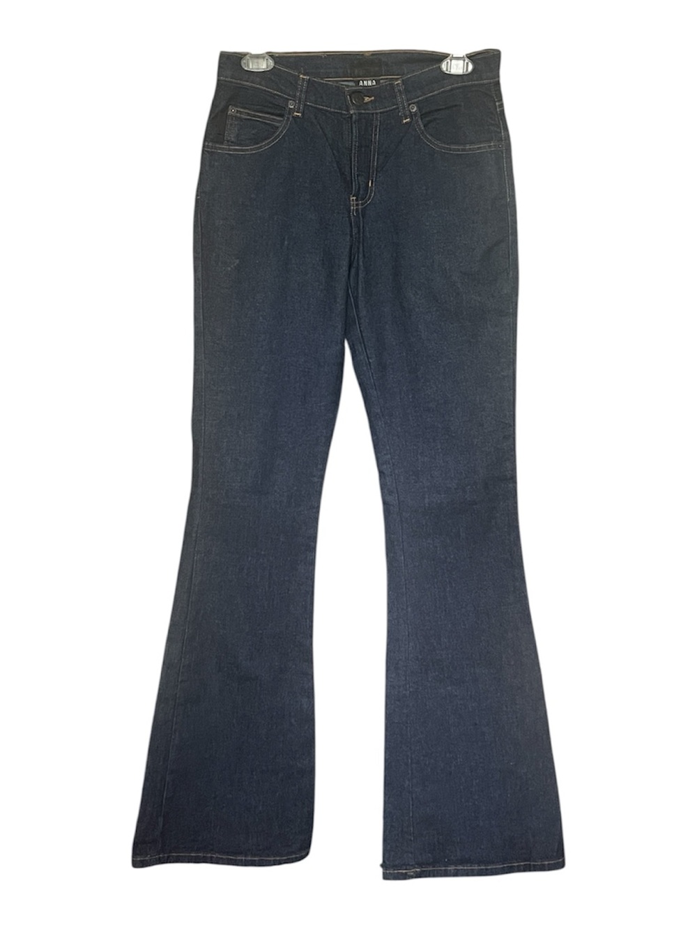 Vintage 90’s Anna Sui Dark Blue Flare Jeans Size 2 Boho Retro Classic Casual